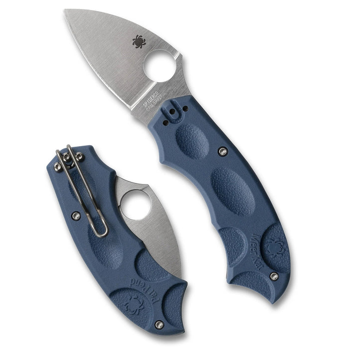 Spyderco C64PCBL Meerkat (CPM SPY27, Drop Point, Satin, Blue FRN, Phantom Lock) Pocket Knife