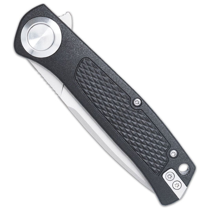 CobraTec CTSCTGRVBLKBL EDC Scout (VG10, Drop Point, Satin, Grivory, Button Lock) Pocket Knife