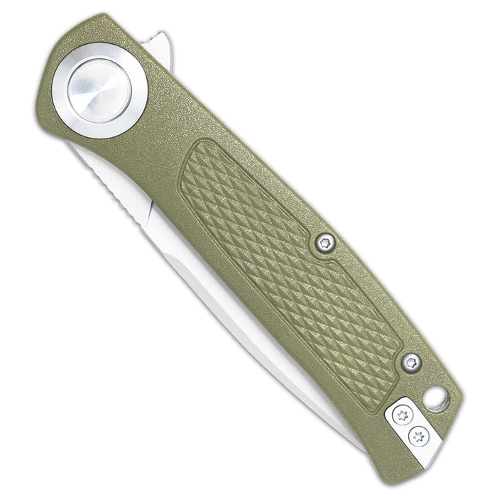 CobraTec CTSCTGRVODGBL EDC Scout (VG10, Drop Point, Satin, Grivory, Button Lock) Pocket Knife