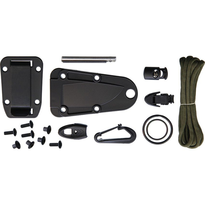 ESEE IZULA 2 (1095, Drop Point, Gunsmoke, Powder Coat, Sheath, Micarta) Fixed Blade Knife with Survival Kit