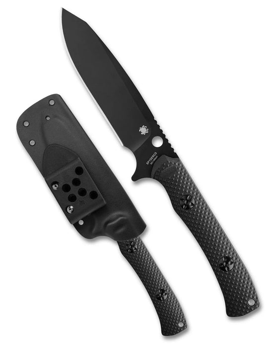 Spyderco FB53GPBK Skoli (9Cr18MoV, Sheepsfoot, Black G10) Fixed Blade Knife