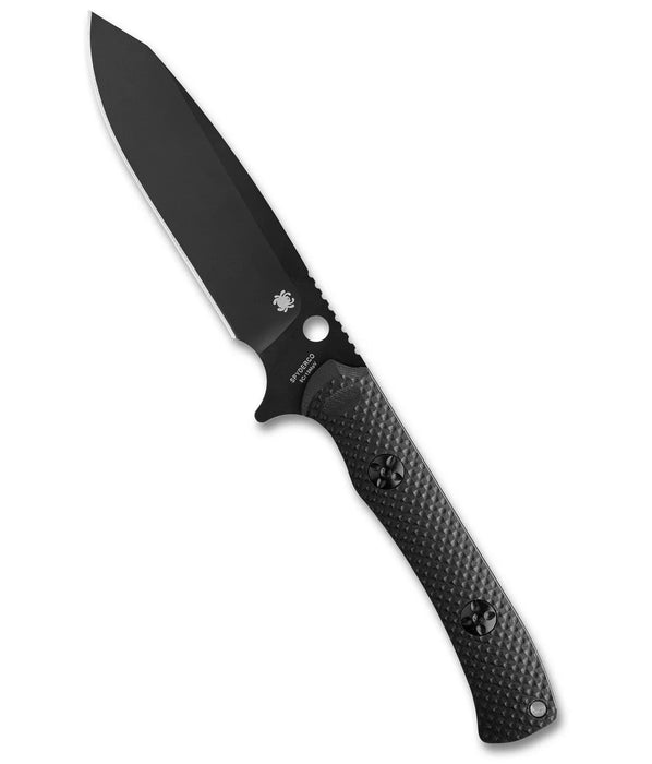 Spyderco FB53GPBK Skoli (9Cr18MoV, Sheepsfoot, Black G10) Fixed Blade Knife