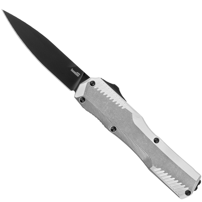 Kershaw 9000RAWBLK Livewire (MagnaCut, Spear Point, Raw Aluminum) Automatic Pocket Knife