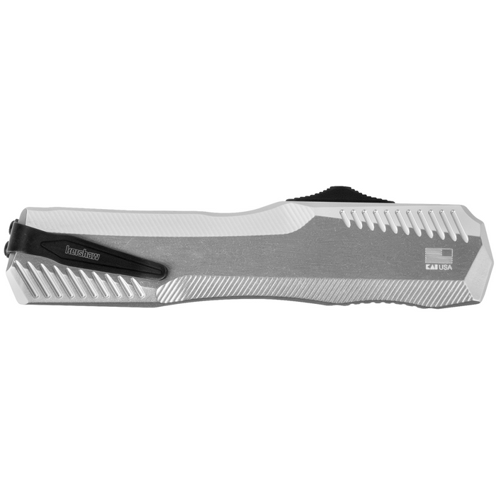 Kershaw 9000RAWBLK Livewire (MagnaCut, Spear Point, Raw Aluminum) Automatic Pocket Knife