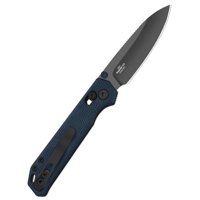 Kizer Ki3458.2CDA1 Begleiter 2.9 (S35VN, Drop Point, Matte DLC Ultra, Blue Aluminum, Clutch Lock) Pocket Knife
