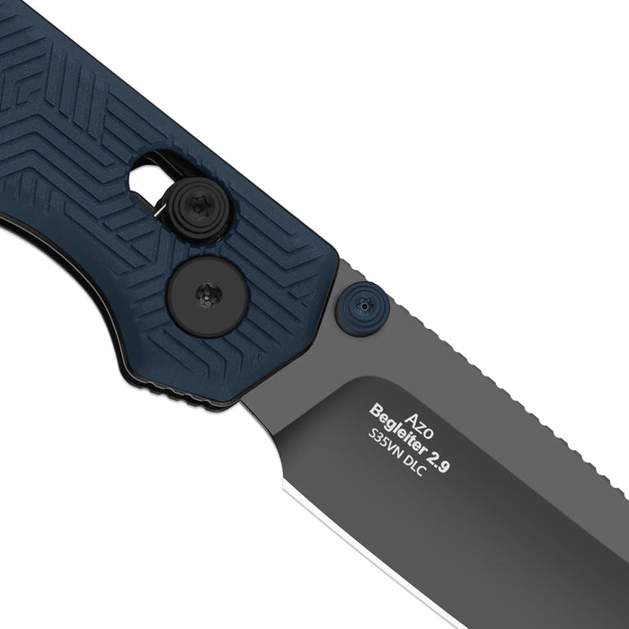 Kizer Ki3458.2CDA1 Begleiter 2.9 (S35VN, Drop Point, Matte DLC Ultra, Blue Aluminum, Clutch Lock) Pocket Knife