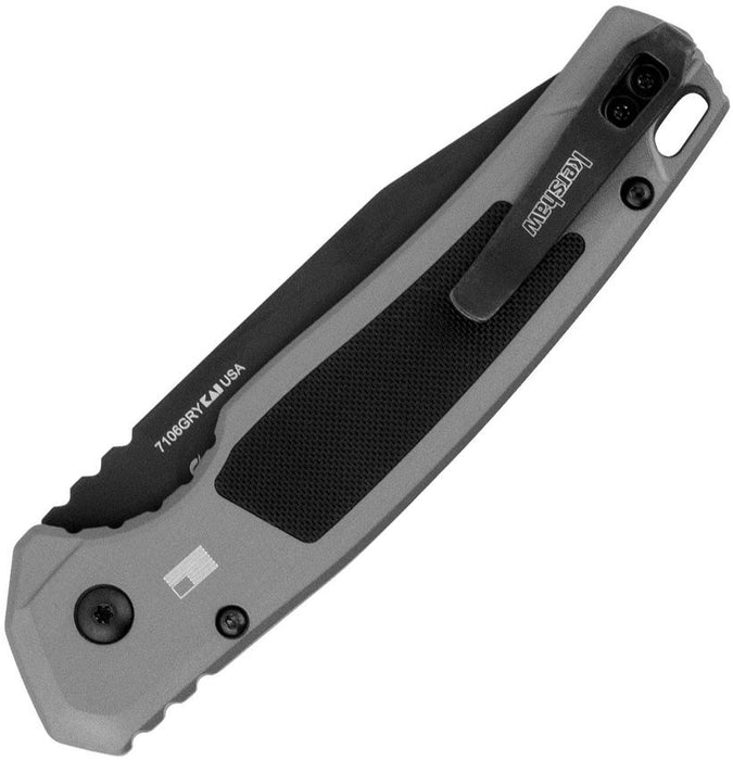 Kershaw 7106GRY Launch 21 (CPM M4, Drop Point, Black, Aluminum/G10) Automatic Pocket Knife