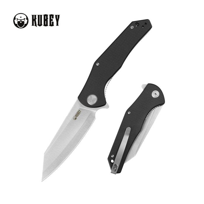 Kubey KU158O Flash (San Mai M2, Reverse Tanto, Satin, Black G10, Liner Lock) Folding Pocket Knife