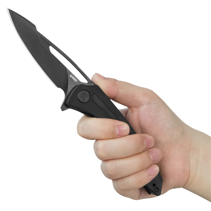 Kubey KU345T Merced (14C28N, Drop Point, Blackwash, Black G10, Liner Lock) Folding Pocket Knife