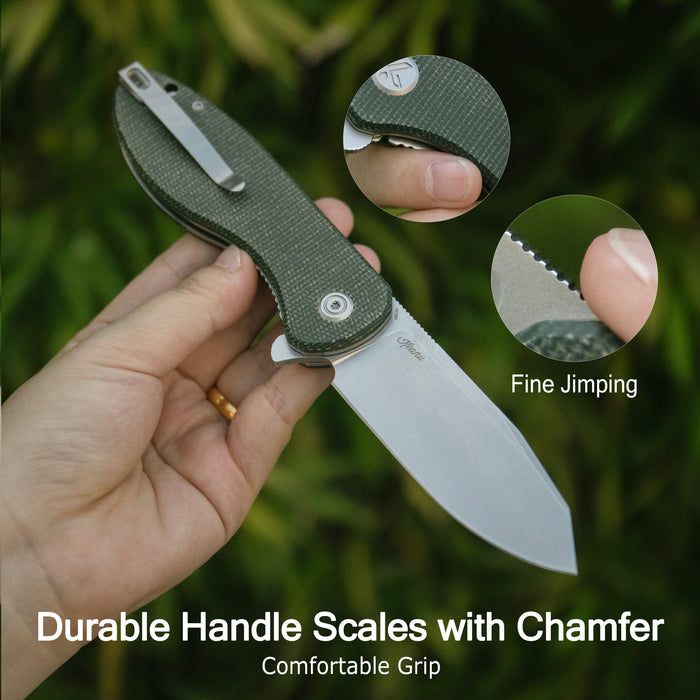 Kubey KU358M Master Chief (14C28N, Reverse Tanto, Beadblast, Blue G10, Liner Lock) Folding Pocket Knife