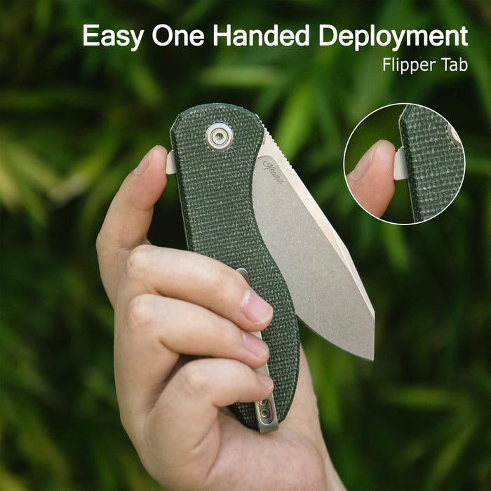 Kubey KU358M Master Chief (14C28N, Reverse Tanto, Beadblast, Blue G10, Liner Lock) Folding Pocket Knife