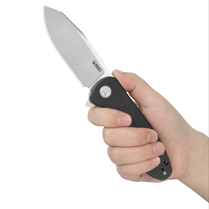Kubey KU358K Master Chief (14C28N, Reverse Tanto, Beadblast, Black Micarta, Liner Lock) Folding Pocket Knife