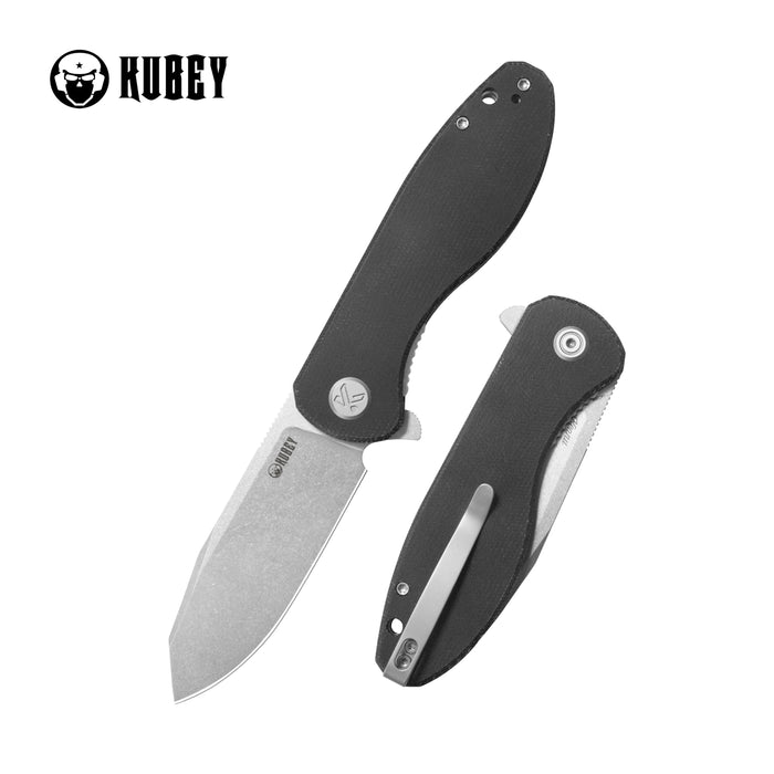 Kubey KU358K Master Chief (14C28N, Reverse Tanto, Beadblast, Black Micarta, Liner Lock) Folding Pocket Knife