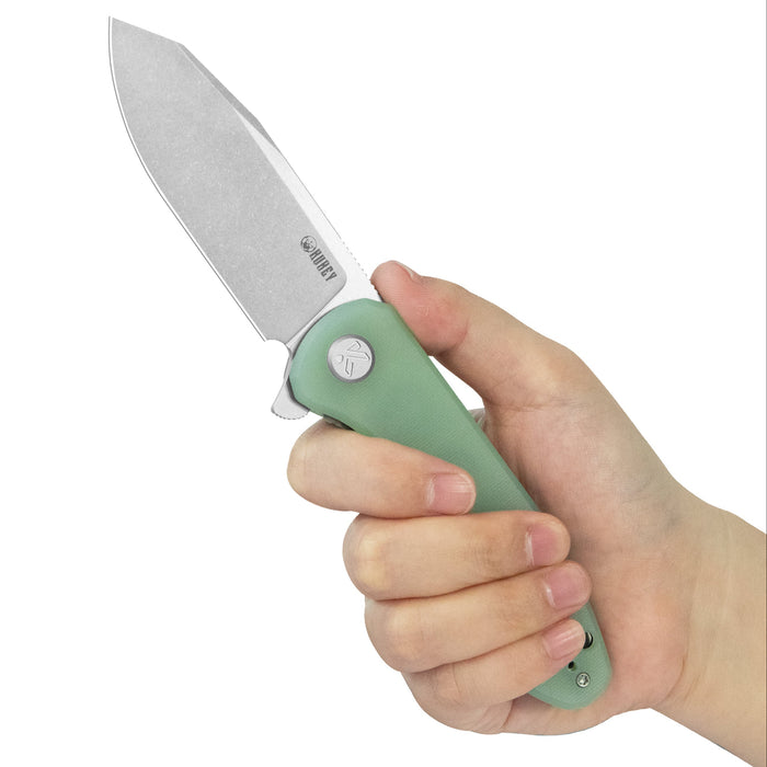 Kubey KU358L Master Chief (14C28N, Reverse Tanto, Beadblast, Jade G10, Liner Lock) Folding Pocket Knife