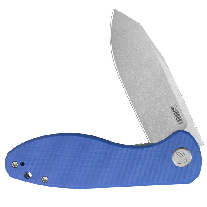 Kubey KU358M Master Chief (14C28N, Reverse Tanto, Beadblast, Blue G10, Liner Lock) Folding Pocket Knife