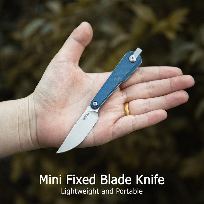 KUBEY KU451C YAG (14C28N, Drop Point, Blackwash, Brown Micarta, Kydex Sheath) Fixed Blade Knife