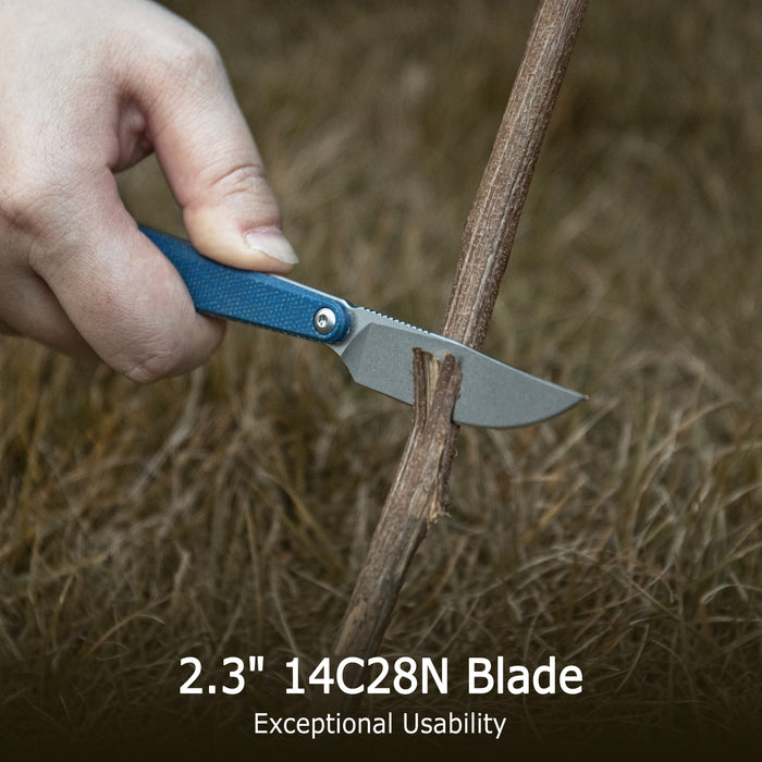 KUBEY KU451C YAG (14C28N, Drop Point, Blackwash, Brown Micarta, Kydex Sheath) Fixed Blade Knife