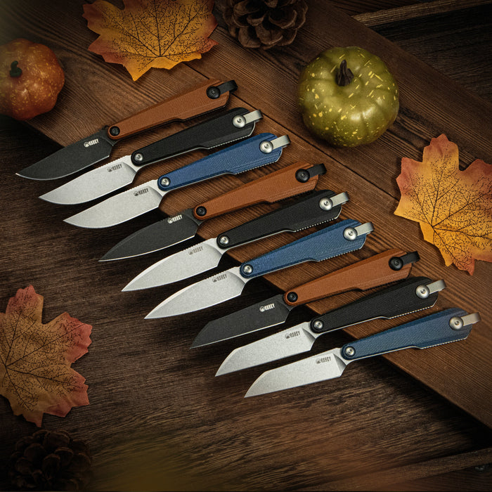 Kubey KU452C YAG (14C28N, Wharncliffe, Blackwash, Brown Micarta, Kydex Sheath) Fixed Blade Knife