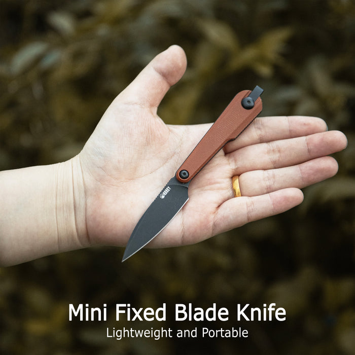Kubey KU452C YAG (14C28N, Wharncliffe, Blackwash, Brown Micarta, Kydex Sheath) Fixed Blade Knife