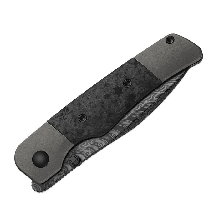 Kizer Ki3685A1 Coywolf (Damascus, Acid-Washed, Drop Point, Titanium/Carbon Fiber) Pocket Knife