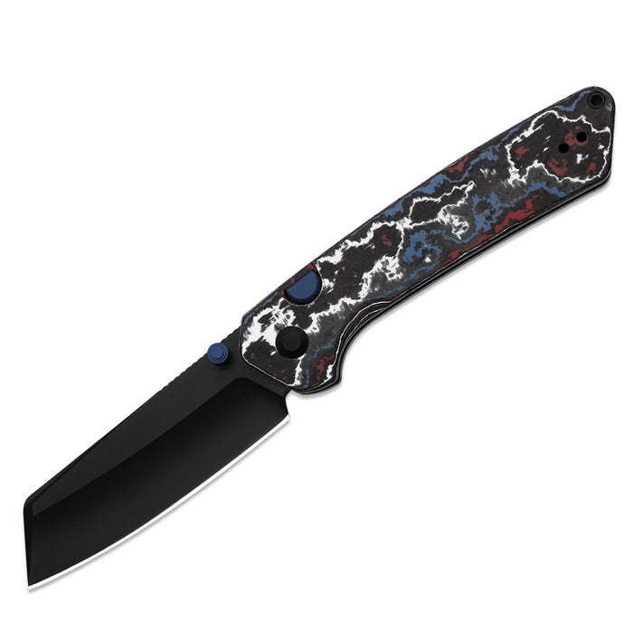 Kizer Ki3693A1 Madrac (S45VN, Sheepsfoot, Matte DLC Ultra, Fat Carbon Nebula, Button Liner Lock) Pocket Knife