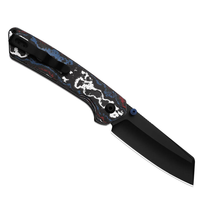 Kizer Ki3693A1 Madrac (S45VN, Sheepsfoot, Matte DLC Ultra, Fat Carbon Nebula, Button Liner Lock) Pocket Knife