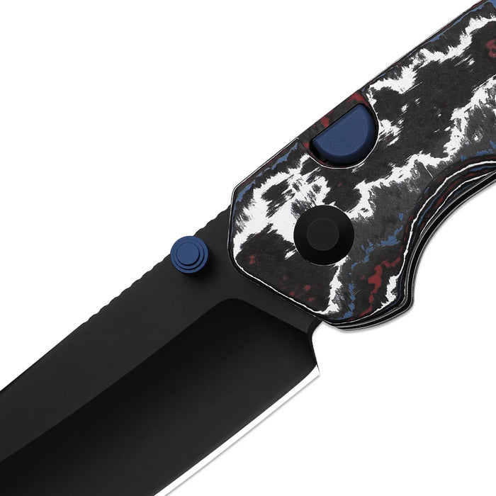 Kizer Ki3693A1 Madrac (S45VN, Sheepsfoot, Matte DLC Ultra, Fat Carbon Nebula, Button Liner Lock) Pocket Knife