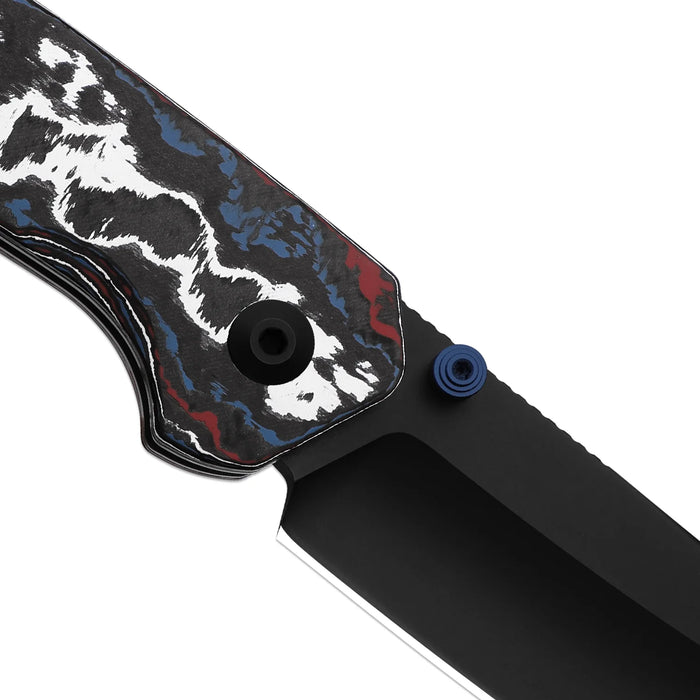 Kizer Ki3693A1 Madrac (S45VN, Sheepsfoot, Matte DLC Ultra, Fat Carbon Nebula, Button Liner Lock) Pocket Knife