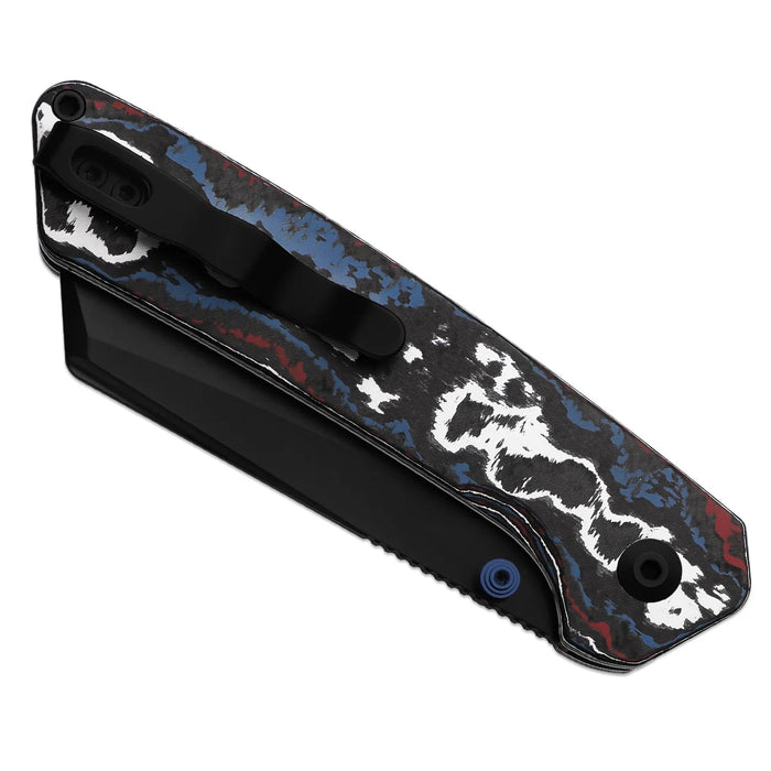 Kizer Ki3693A1 Madrac (S45VN, Sheepsfoot, Matte DLC Ultra, Fat Carbon Nebula, Button Liner Lock) Pocket Knife