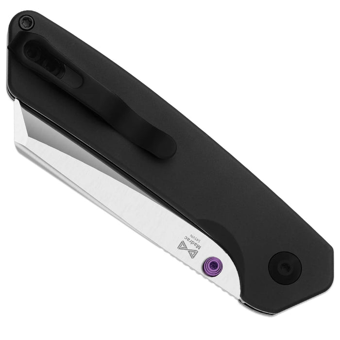 Kizer Ki3693A2 Madrac (S45VN, Sheepsfoot, Satin, Aluminum, Hollow Grind, Button Liner Lock) Pocket Knife