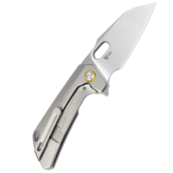 Kizer Ki3701A1 Takahe (S35VN, Sheepsfoot, Stonewashed, Titanium, Frame Lock) Pocket Knife
