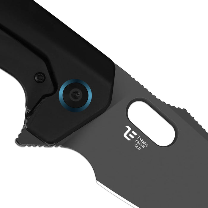 Kizer Ki3701A2 Takahe (S35VN, Sheepsfoot, Matte DLC Ultra, Titanium, Frame Lock) Pocket Knife