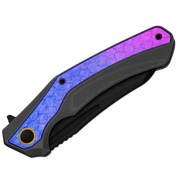 Kizer Ki4751A2 Draca (S45VN, Aluminum/Crystallized Titanium, Sheepsfoot, Black PVD) Pocket Knife