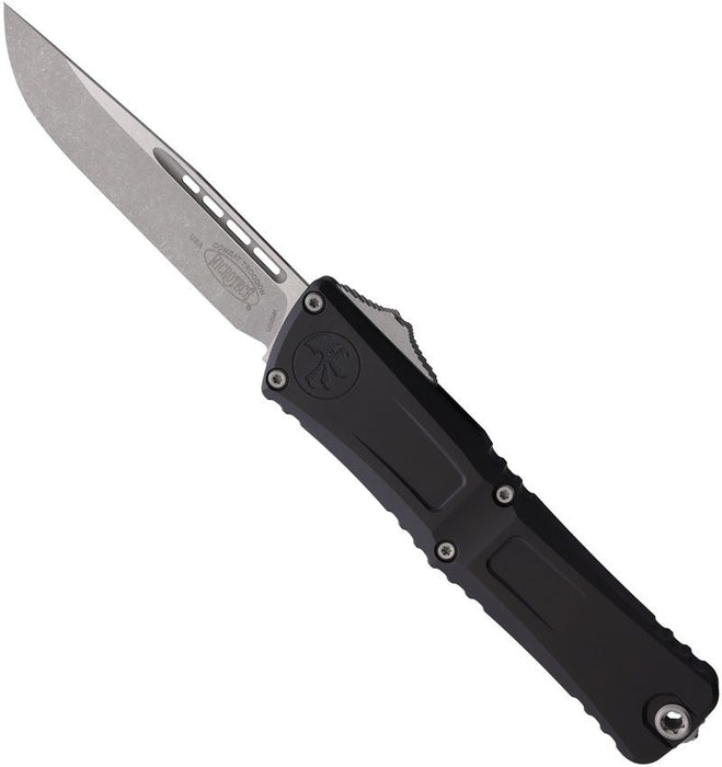 Microtech 1143-10AP Combat Troodon GEN III (M390MK, Clip Point, Bead Blasted, Stonewashed, Apocalyptic, Aluminum, Black) Automatic Pocket Knife