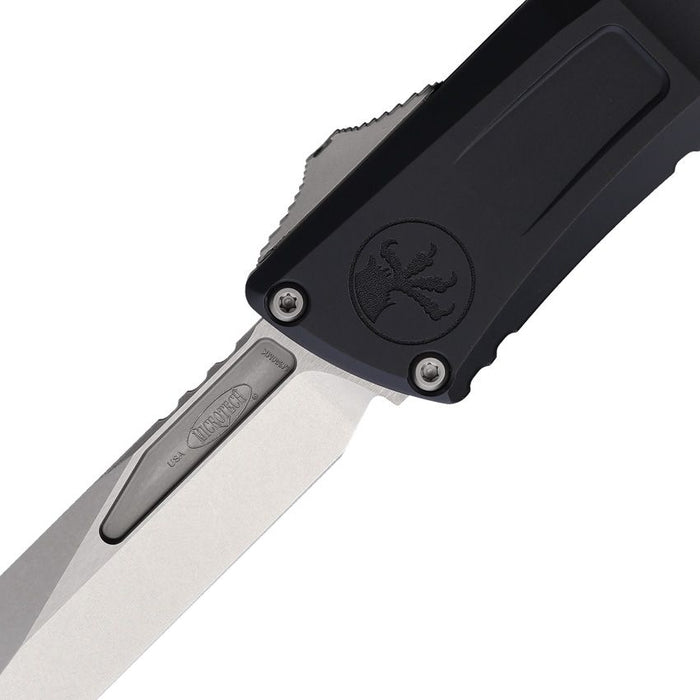 Microtech T1146-10 Combat Troodon Gen III (M390MK, Bowie, Stonewashed, Aluminum, Black) Automatic Pocket Knife