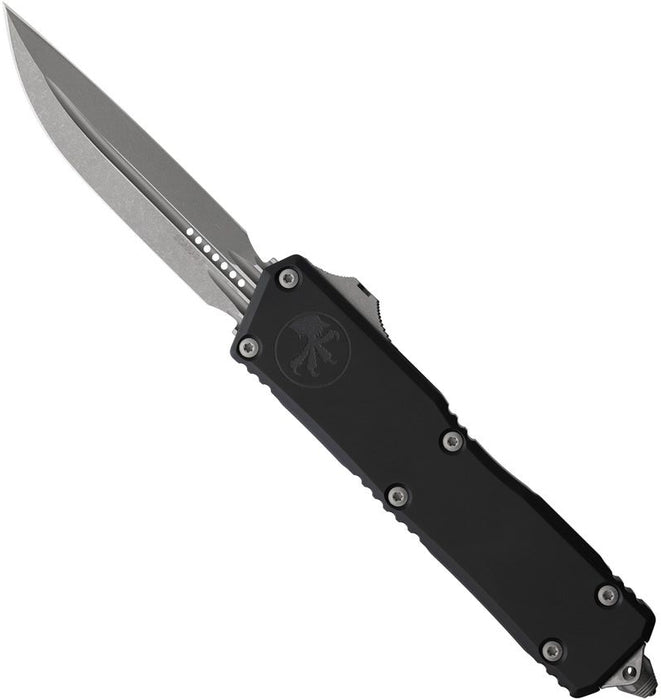 Microtech 1181-10AP Scarab (M390MK, Drop Point, Apocalyptic, Aluminum, Black) Automatic Pocket Knife