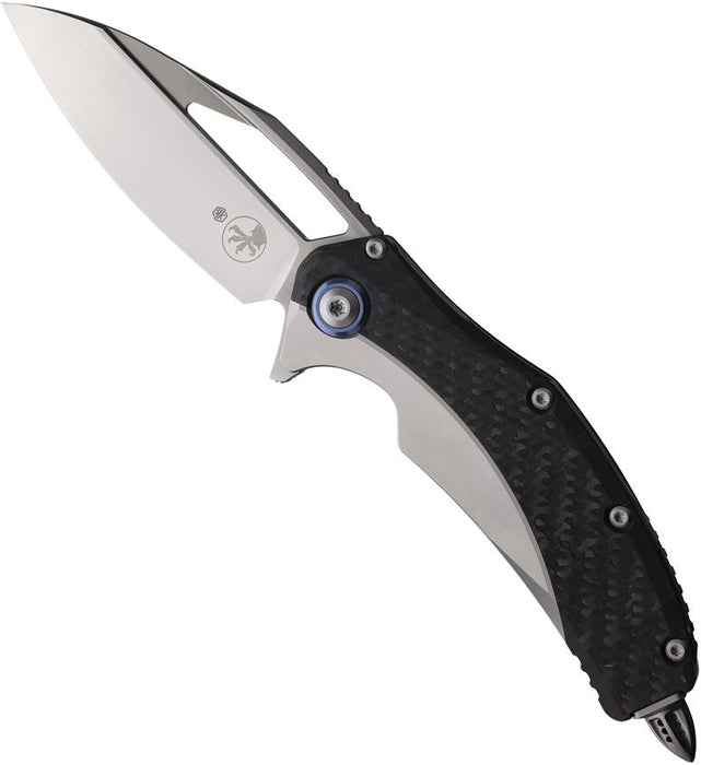 Microtech 165C-4 CFTI Matrix (M390, Satin, Drop Point, Titanium/Carbon Fiber, Bead-Blasted) Pocket Knife