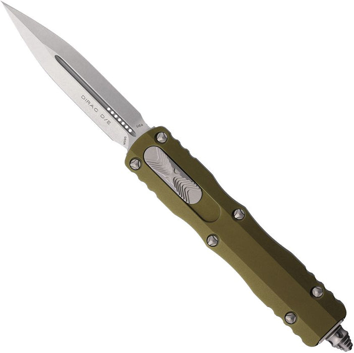 Microtech 225-10OD Dirac (M390, Dagger, Stonewashed, Aluminum, OD Green, OTF) Automatic Pocket Knife