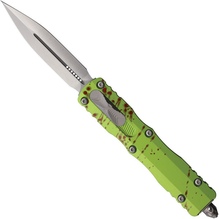 Microtech 227-10Z Dirac Delta (M390, Dagger, Stonewashed, Aluminum, Zombie) Automatic Pocket Knife