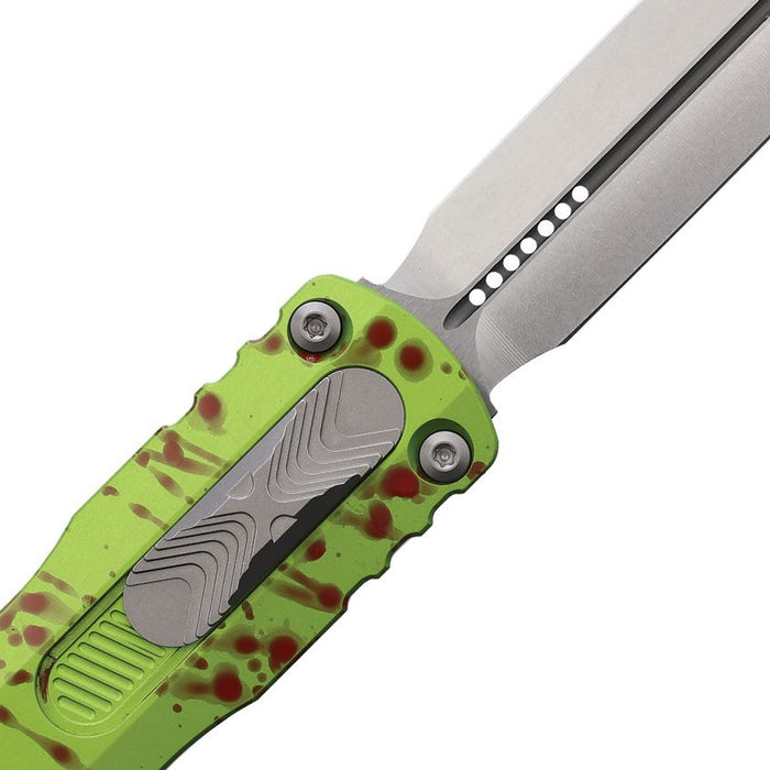 Microtech 227-10Z Dirac Delta (M390, Dagger, Stonewashed, Aluminum, Zombie) Automatic Pocket Knife