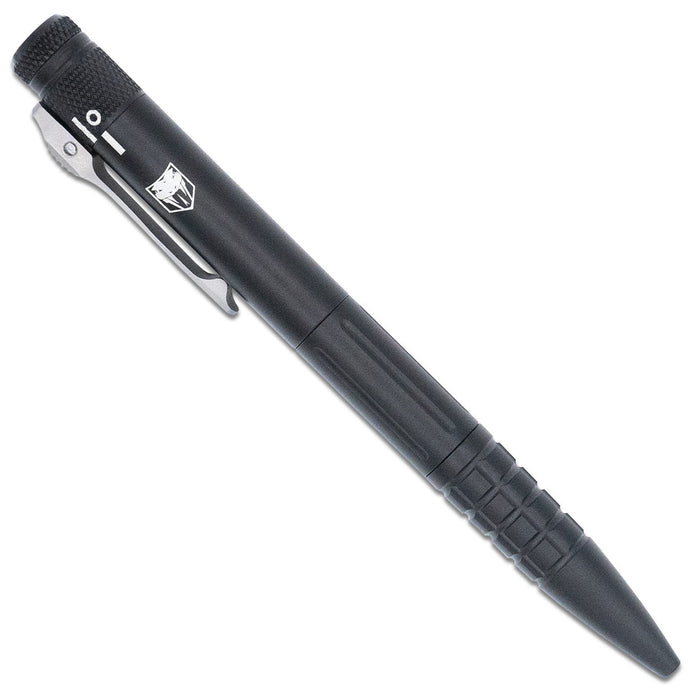 CobraTec CNCOTFPBLKGEN2 Generation 2 CNC OTF Pen (Stainless Steel, Drop Point, Stonewashed, Aluminum) Pen Knife