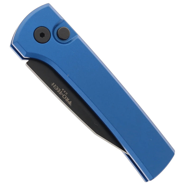 Pro-Tech RCS1103-Blue Scapegoat Compact (MagnaMax, Clip Point, DLC, Aluminum, Blue) Automatic Pocket Knife