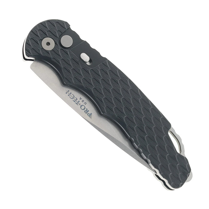 Pro-Tech T4105-F-MM Feather (MagnaMax, Drop Point, Stonewashed, Aluminum, Black) Automatic Pocket Knife