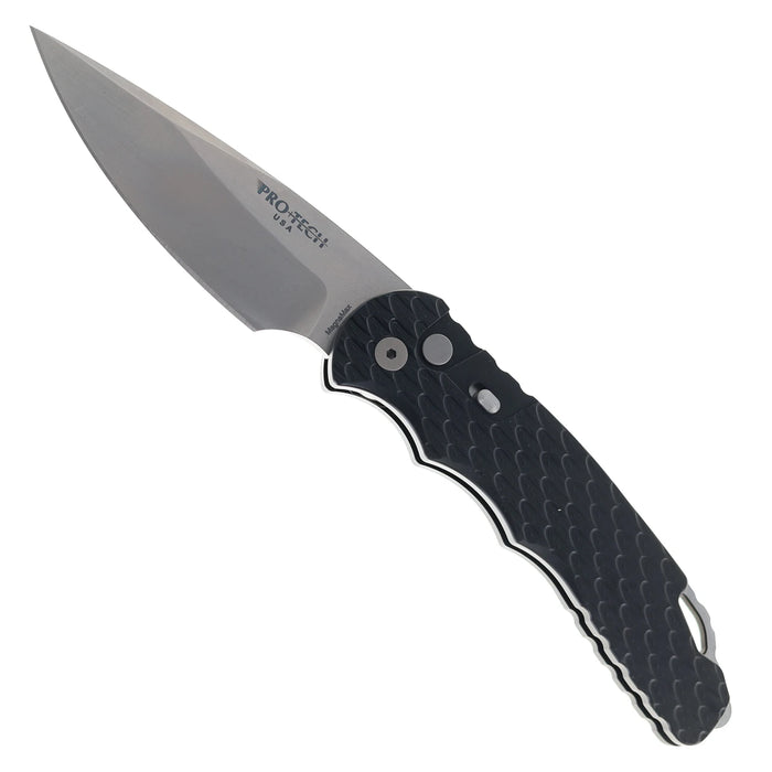 Pro-Tech T4105-F-MM Feather (MagnaMax, Drop Point, Stonewashed, Aluminum, Black) Automatic Pocket Knife