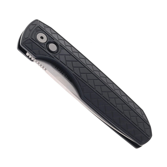 Pro-Tech VERO2105-MM Synapse 2 (MagnaMax, Drop Point, Stonewashed, Aluminum, Black) Automatic Pocket Knife
