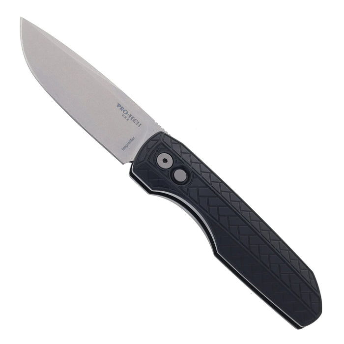 Pro-Tech VERO2105-MM Synapse 2 (MagnaMax, Drop Point, Stonewashed, Aluminum, Black) Automatic Pocket Knife