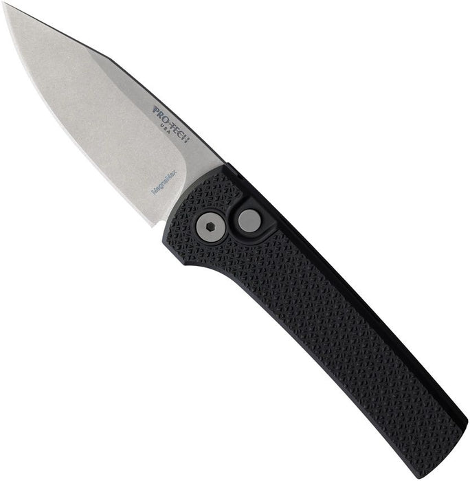 Pro-Tech Chaves Scapegoat RCS1105 (MagnaMax, Stonewashed, Clip Point, Aluminum, Black) Automatic Pocket Knife