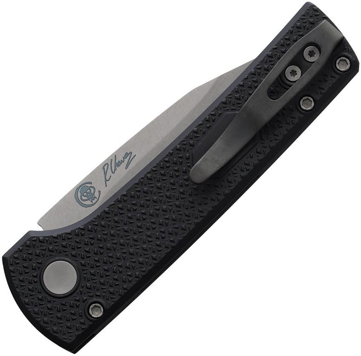 Pro-Tech Chaves Scapegoat RCS1105 (MagnaMax, Stonewashed, Clip Point, Aluminum, Black) Automatic Pocket Knife