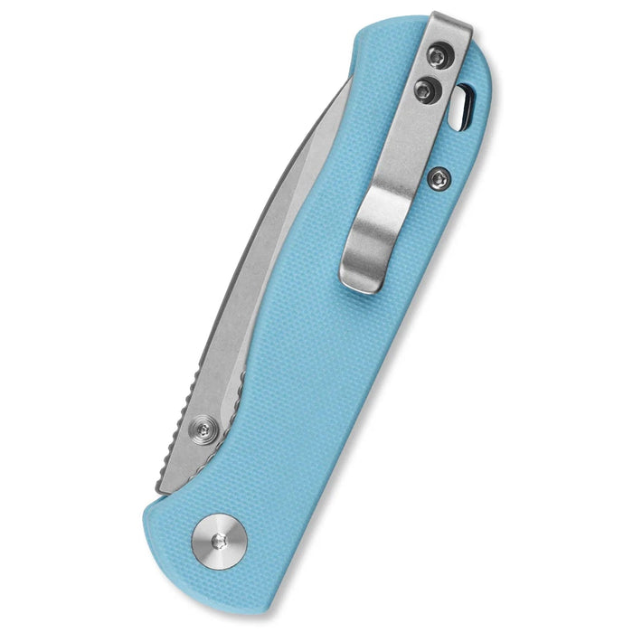 QSP QS170-B1 Ferret (Nitro V, Clip Point, Stonewashed, Sky Blue G10) Pocket Knife