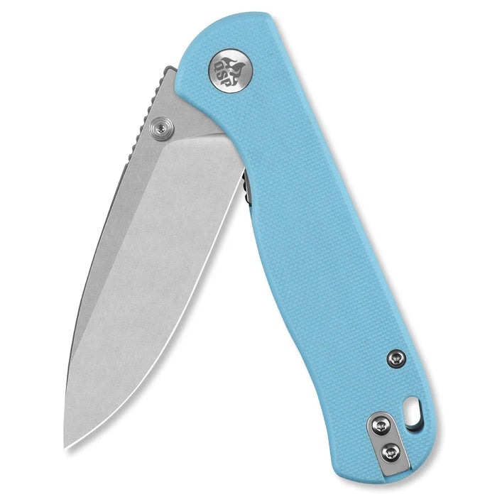 QSP QS170-B1 Ferret (Nitro V, Clip Point, Stonewashed, Sky Blue G10) Pocket Knife